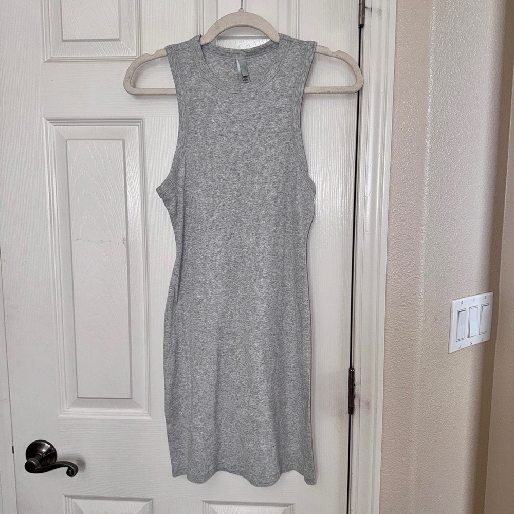 SKIMs Gray Sleeveless high neck Racerback mini Dress